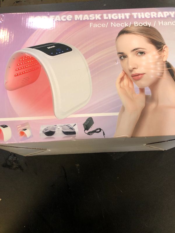 Photo 1 of Red-Light-Therapy-for-Face?Led Face Mask Light Therapy Red & Blue Rejuvenation Tool SPA Equipment Led Neck Body Hand Mask for Skincare at Home