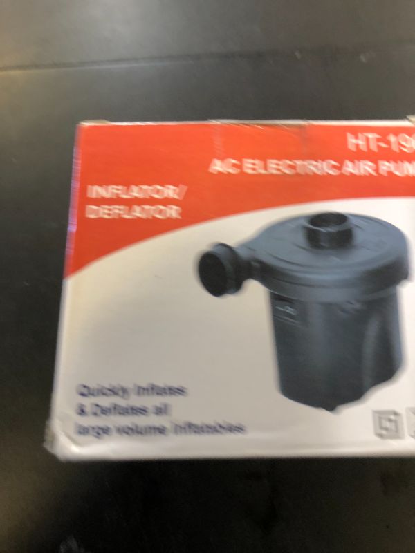 Photo 1 of Aida & Hani Electric Air Pump for Inflatables Air Mattress Pump Pool Air Pumps Quick Unwarming Electric Pump Plug in Inflate Deflate Pump with 3 Nozzles Black