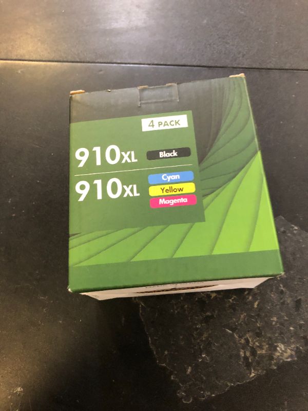 Photo 1 of HP Original 910 Cyan, Magenta, Yellow / 910XL Black Ink Cartridges (4-Pack) | Works OfficeJet 8010, 8020 Series OfficeJet Pro 8020, 8030 Series | Eligible for Instant Ink | 3JB41AN
