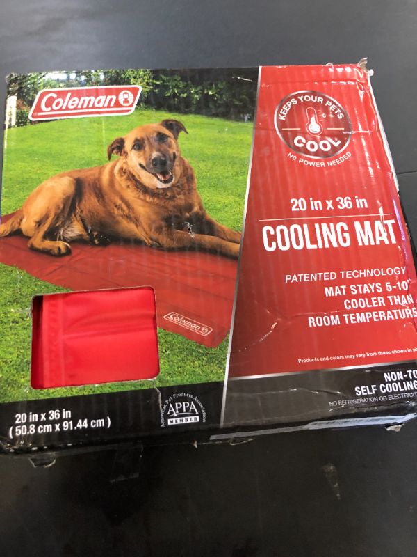 Photo 1 of Coleman Comfort Cooling Gel Pet Pad Mat in Large 20x36, for Large Pets (Red)