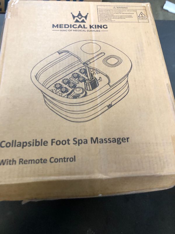 Photo 1 of Medical king Foot Spa with Heat and Massage and Jets Includes A Remote Control A Pumice Stone Collapsible Massager with Bubbles and Vibration