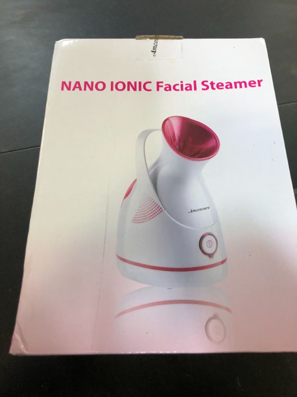 Photo 1 of Amconsure Facial Steamer - Nano Ionic Face Steamer Warm Mist Steamer for Home Sauna SPA, Humidifier for Face Steamer for Deep Cleaning Unclogs Pores Sinuses - Bonus 5 Piece Stainless Steel Skin Kit