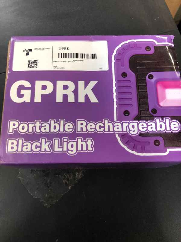 Photo 1 of GPRK Rechargeable Black Light, Battery Powered Blacklight, Cordless 395nm Ultraviolet Flood Light for Neon Glow Party,Halloween,Body Painting,2 Packs