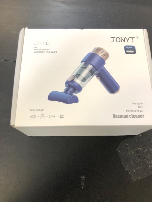 Photo 1 of JONYJ Handheld Car Vacuum Cleaner, 16000PA Hand Held Vacuum Portable Cordless, 2 in 1 Air Duster and Vacuum Cleaner with LED Light, Multi-Nozzles, 120W High Power Mini Vacuum for Home, Pet, Office