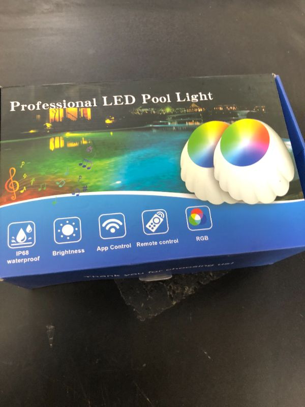 Photo 1 of LOFTEK Smart Submersible LED Pool Lights, 2 Pack 20W RGB Music Sync Remote APP Controlled Dimmable Underwater Light, Timer, IP68 Waterproof Pond Light for Above Ground Inground Pool, Hot tub, White