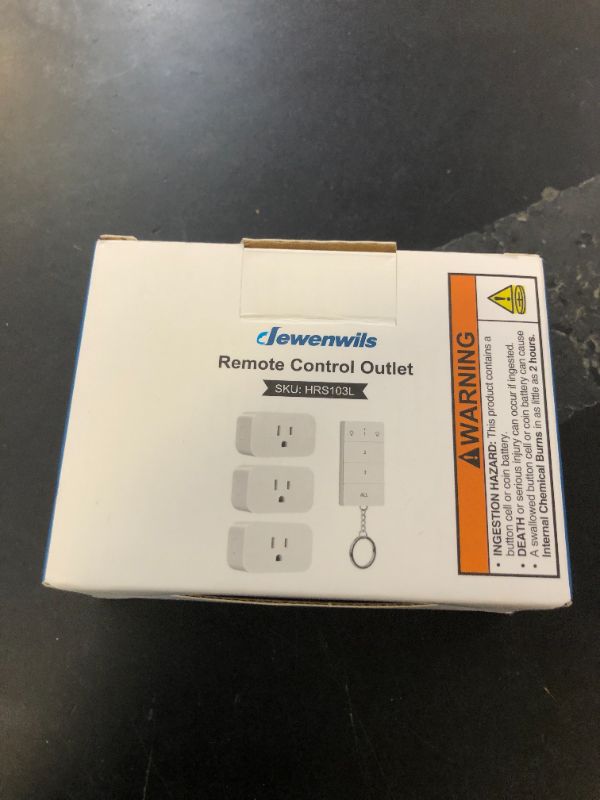Photo 1 of DEWENWILS Wireless Remote Control Outlet, No Wiring, Programmable & Expandable Electrical Outlet Switch, 100FT Control Range, 125V/15A/1875W Independent Control Outlet, FCC Listed (1Remote+3 Outlets)