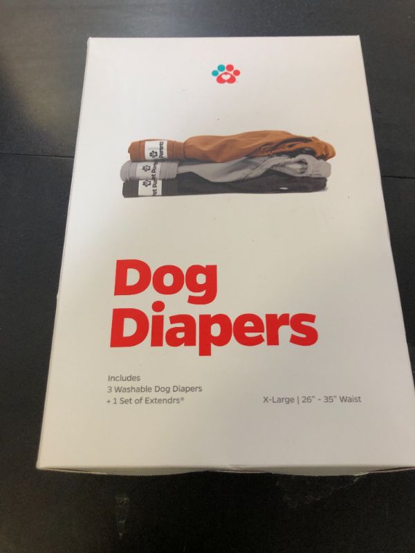 Photo 1 of Pet Parents® Washable Dog Diapers (3pack) + Extendrs® of Durable Doggie Diapers, Premium Dog Diapers Female (X-Large, Natural)