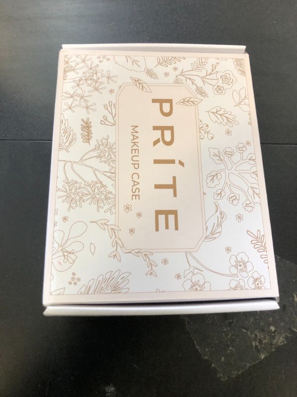 Photo 1 of Prite Clear Makeup Bag Cosmetic Organizer Case Waterproof Travel Toiletry Bag Skincare Pouch with Golden Zipper(Beige)
