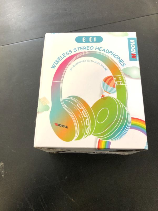 Photo 1 of MIDOLA Kids Headphones Bluetooth 5.3 Wireless 60H Play Time Volume Limit 85/110dB Over Ear Foldable Protection Headset/Wired AUX Cord Mic for Children Boy Girl Travel School Phone Pad Tablet Blue