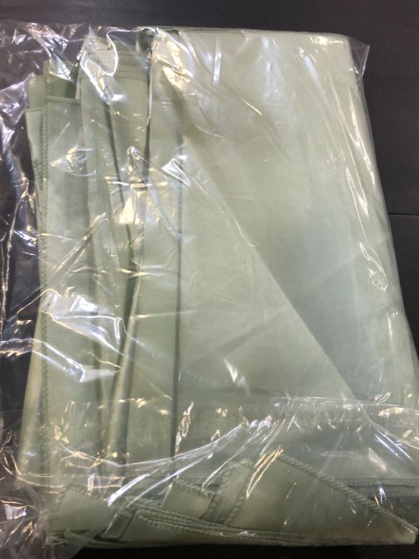 Photo 1 of Horbaunal 6 Pack Satin Runners 12 x 108 Inch Bright Silky Smooth Satin Table Runners for Birthday Wedding Party Banquets, Sage Green