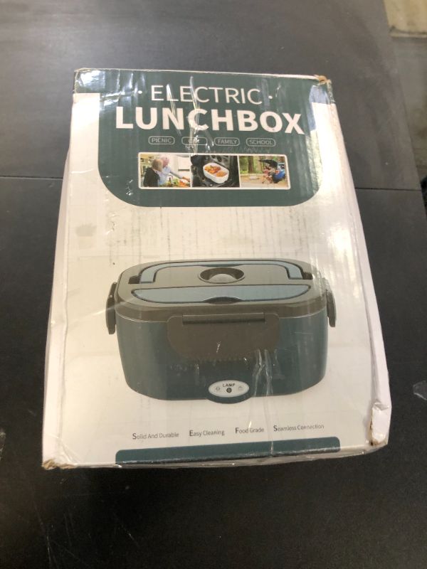 Photo 1 of Vingud Electric Lunch Box for Adults, 80W Heated Lunch Box with 2 Stainless Steel Container, 1.5L Portable Food Warmer Lunch Boxes for Work Men Car Truck, 110V/12V/24V/240V (Velvet blue)