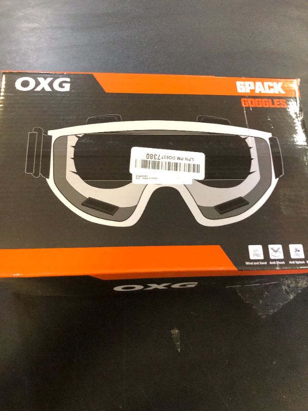 Photo 1 of OXG 6 Pack Safety Goggles ANSI Z87.1 Glasses, Anti-Fog Protective Lab Goggles Men Women Eye Protection Goggles