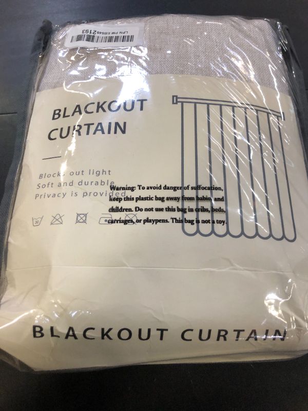 Photo 1 of 100% Blackout Shield Linen Blackout Curtains for Bedroom 84 Inches Long, Back Tab/Rod Pocket Living Room Drapes, Thermal Insulated Blackout Curtains 2 Panels Set, 50" W x 84" L, Beige