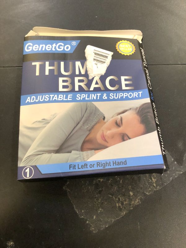 Photo 1 of Thumb Splint - Thumb Spica Support Brace Stabilizer for Pain, Sprains, Arthritis, Tendonitis (Right Hand or Left Hand) (Black)