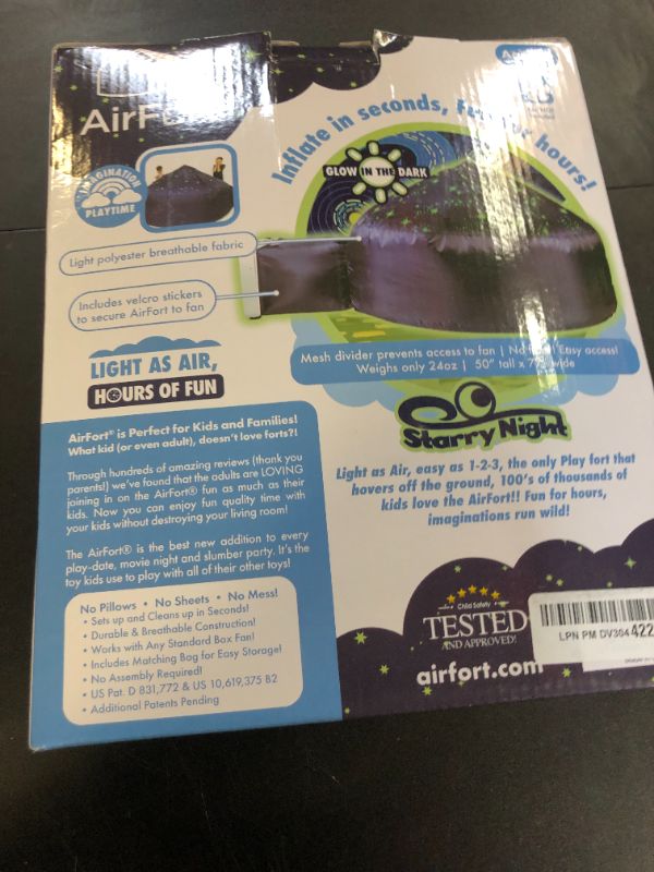 Photo 1 of The Original Patented AirFort - Build A Fort in 30 Seconds, Inflatable Fort for Kids, Play Tent for 3-12 Years, A Playhouse Where Imagination Runs Wild, Fan not Included (Starry Night)