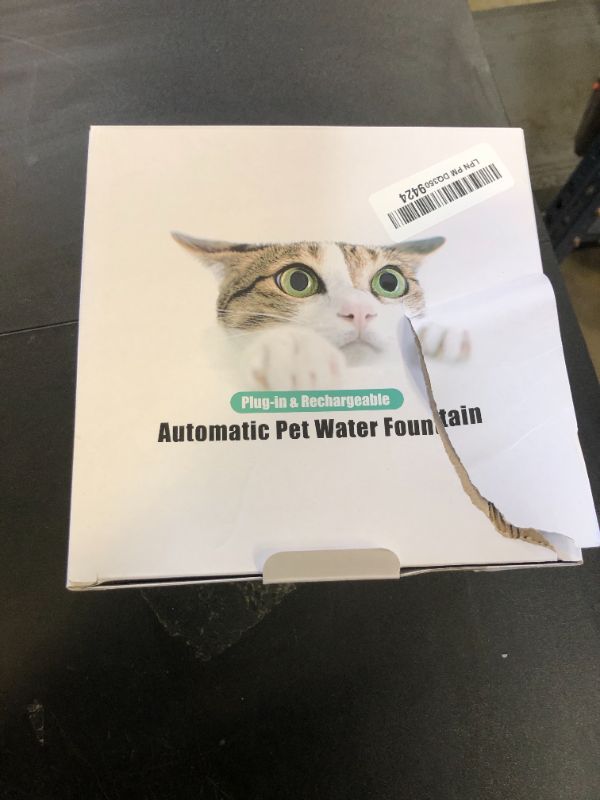 Photo 1 of AOZOOM Cat Water Fountain, Rechargeable Cat Fountains for Drinking, Automatic Water Dispenser for Cats Up to 4m Sensing Range, 34oz/1L Pet Water Fountains for Cats and Dogs Indoor