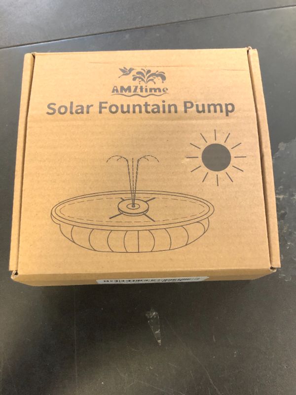 Photo 1 of AMZtime Solar Water Fountain, Upgraded Solar Bird Bath Fountains with 6 Nozzles, Free Standing Floating Solar Powered Water Fountain Pump for Bird Bath, Garden, Pond, Pool and Outdoor