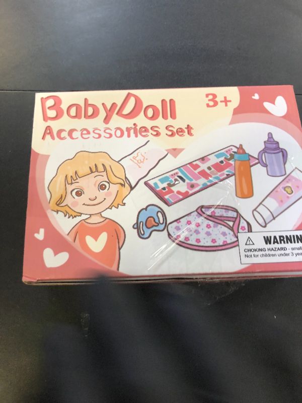 Photo 1 of 14 Pack Baby Doll Accessories, Baby Doll Feeding and Caring Set Includes Diaper Bag, Doll Diapers, Magic Bottle, Changing Mat for Girl Toddler Kid, Babies Pretend Play Set for Birthday Gift Christmas