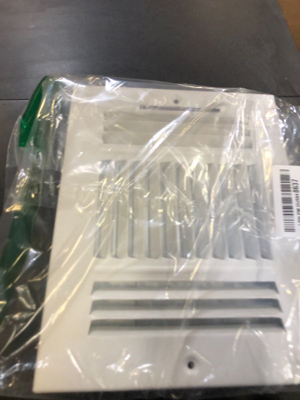 Photo 1 of HVAC Premium 8x6 Duct Opening 3-Way AIR Supply Grille - Vent Cover & Diffuser - Flat Stamped Face - White [Outer Dimensions: 9.75"w X 7.75"h]