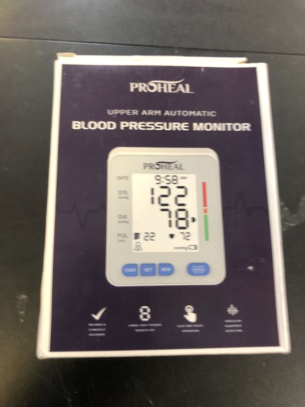 Photo 1 of Blood Pressure Monitor for Home Use with Large Upper Arm Cuff - Automatic Talking Pulse and BP Machine with 240 Memory Recalls for 3 Users - Carrying Bag and Batteries Included, Backlit Digital LCD