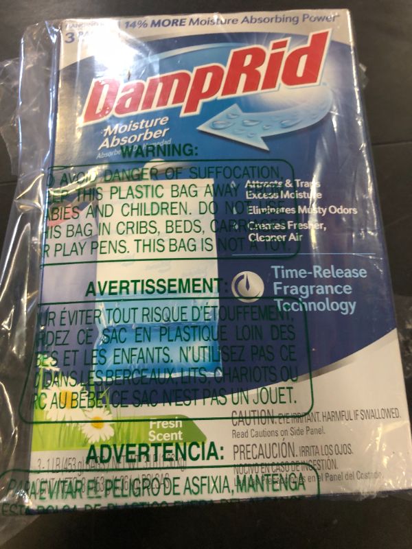 Photo 1 of DampRid Fresh Scent Hanging Moisture Absorber, 1 Pound (Pack of 3) - Eliminates Musty Odors for Fresher, Cleaner Air, Ideal for Closet, 14% More Moisture Absorbing Power*- Blue