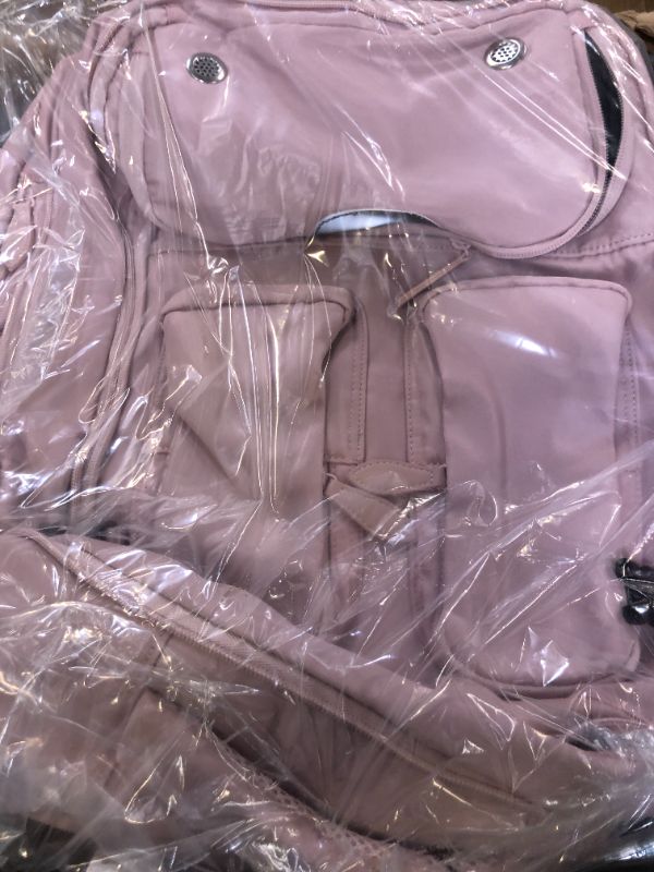 Photo 1 of Taygeer Vacuum Backpack, Expandable Vacuum Seal Carry on Backpack with Rain Cover, 17'' laptop Compression Backpacks Travel with Shoe Compartment, TSA Approved Personal Item Compression Back Pack,Pink