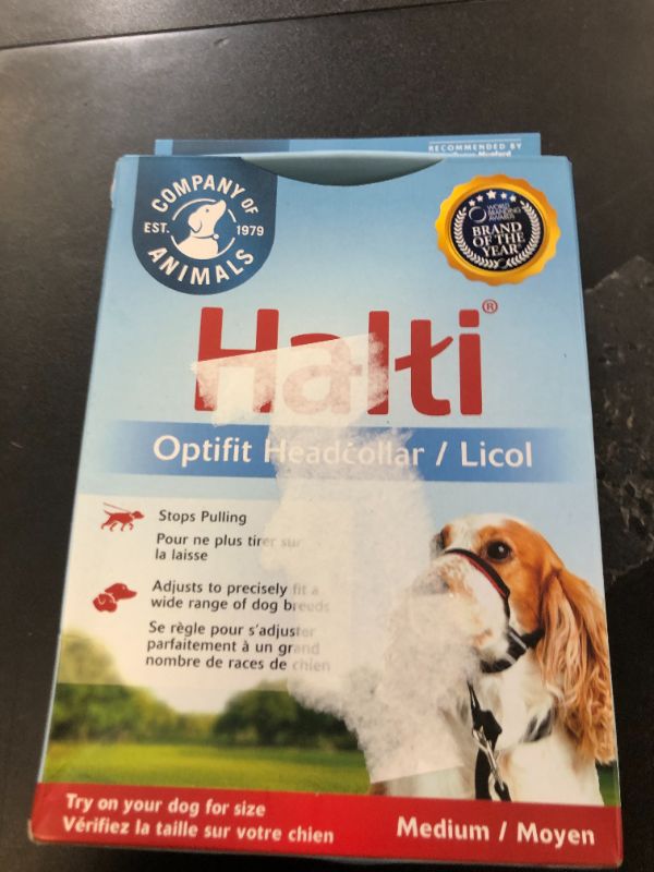 Photo 1 of HALTI Optifit Headcollar - To Stop Your Dog Pulling on the Leash. Adjustable, Reflective and Lightweight, with Padded Nose Band. Dog Training Anti-Pull Collar for Medium Dogs (Size Medium)