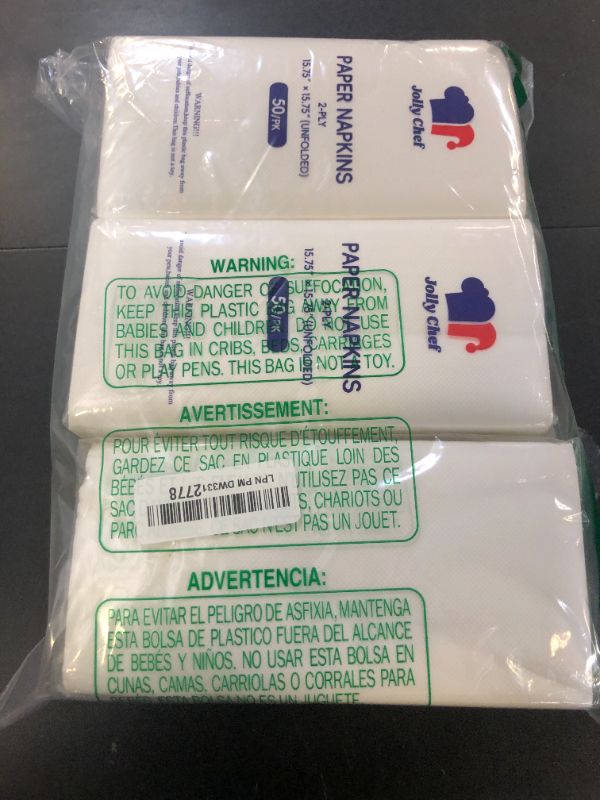Photo 1 of JOLLY CHEF 200 Pack Disposable Paper Napkins, Soft Bathroom Napkins for Guests, 2-Ply White Paper Hand Towels for Halloween, Wedding, Thanksgiving