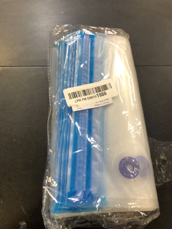 Photo 1 of Higfra Reusable BPA Free Vacuum Sealer Bags (8.5 * 8.5in), 31 Pcs (24 Pcs Vacuum Zipper Bags & 2 Seal Clips & 5 Air Valves), Plastic, Clear, Double Zipper Seal, Microwaveable, Food Storage, Cooking