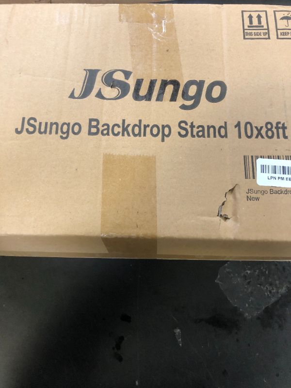 Photo 1 of JSungo 10x8.5 FT Backdrop Stand for Parties, Adjustable Photo Backdrop Stand Kit with Carrying Bag, Portable Background Stand Backdrop for Wedding, Photoshoot, and Photo Studio