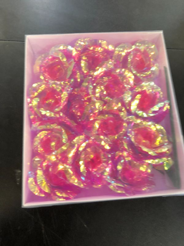 Photo 1 of 16Pcs Galaxy Rose Artificial Pink Flowers Gifts Decorations for Women Mom Sister Wife Daughters, Forever Glitter Rainbow Rose Gifts for Her, Wedding, Birthday, Anniversary, Mother's Day