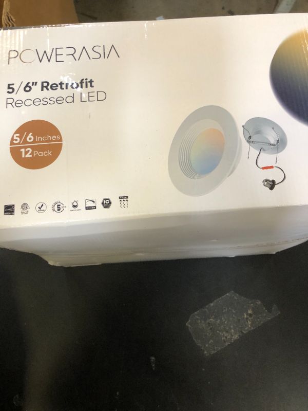Photo 1 of 12 Pack 6 Inch 5CCT Dimmable LED Recessed Lights, 12W=75W, 1200LM, Selectable 2700K-6000K, ETL and Energy Star Certified