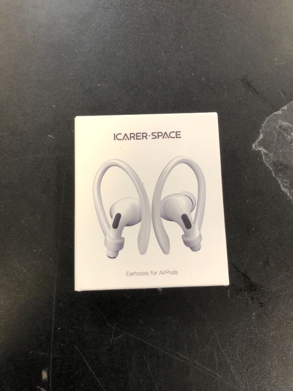 Photo 1 of ICARERSPACE 2 Pairs AirPods Ear Hooks for AirPods Pro 2, AirPods Pro, AirPods 4, 3, 2 & 1, Upgraded Anti Slip Sports Clip Hooks for AirPods 1, 2, 3, 4,Pro and Pro 2 – White