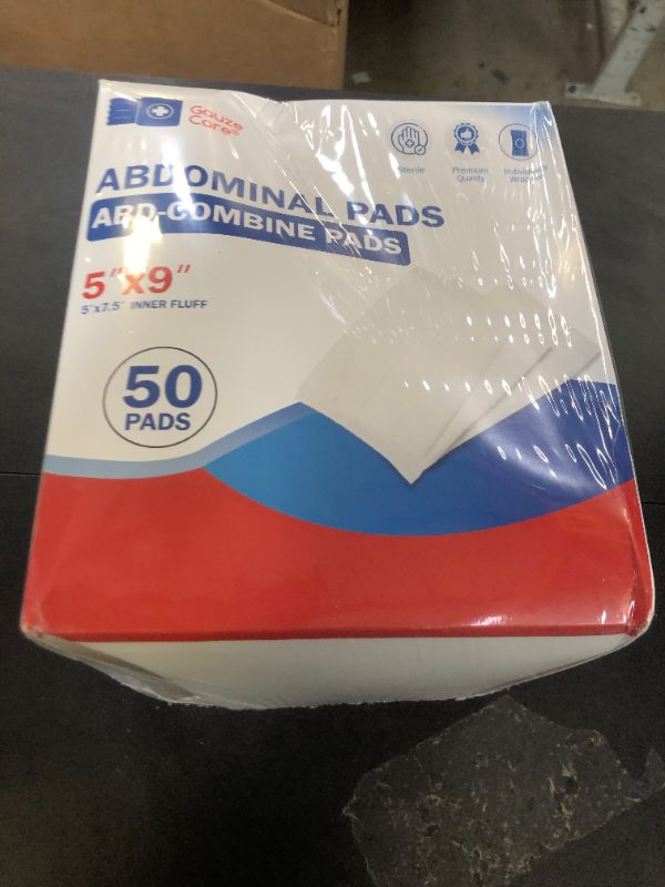 Photo 1 of GauzeCare Sterile Abdominal- ABD Combine Pads| 50-Pack, 5 x 9 Inches| Extra Absorbent & Thick, Individually Wrapped Wound Dressing, First Aid Pads| Surgical-Grade, Nonstick- for Heavy Leakage, Post Op