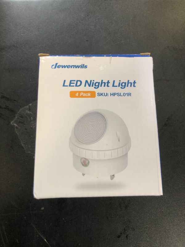 Photo 1 of DEWENWILS Plug in Night Lights into Wall, Dusk to Dawn Sensor, 360° Rotating, Directional LED Nightlights for Kids, Nursy, Hallway, Bathroom, Bedroom, 5000K Daylight, UL Listed, 4 Pack