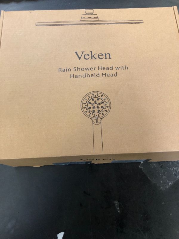 Photo 1 of Veken Wide Rain Shower Head with 6 Modes Handheld Water Spray,High Pressure Showerhead Combo with Arm for Bathroom Accessories,Home Decor Detachable Dual Shower with Anti-Clog Nozzles,Silver Chrome