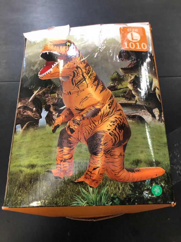 Photo 1 of miwhse Inflatable Dinosaur Costume Adult Fancy Dinosaur Suit Blow up Trex Costume Full Body Dino Costume For Halloween Cosplay Party