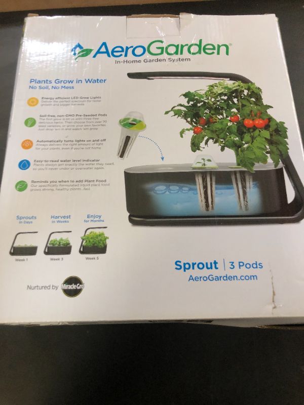 Photo 1 of AeroGarden Harvest Indoor Garden Hydroponic System with LED Grow Light and Herb Kit, Holds up to 6 Pods, White