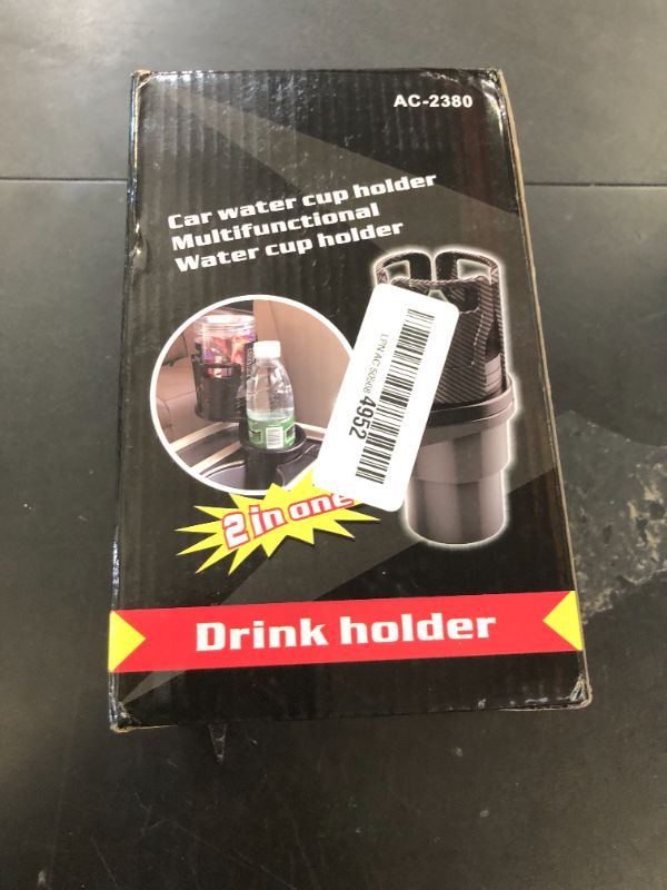Photo 1 of jeseny Pack-1 Car Cup Holder, 360 Degrees Rotating Adjustable Base Car Water Cup Holder, 2 in 1 Multifunctional Drink Holder (Black)