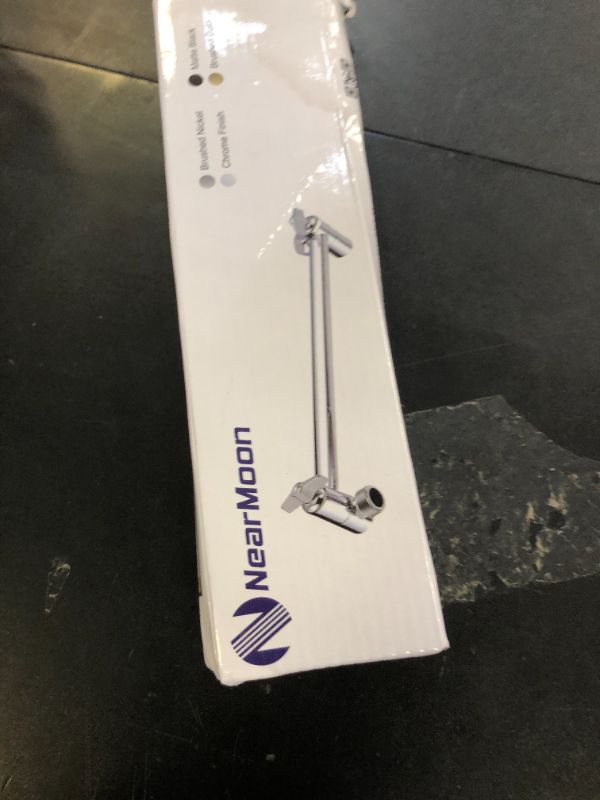Photo 1 of NearMoon Adjustable Shower Arm Universal Connection, Solid Brass Extension Arm, Adjust Angle to Upgrade Shower Experience, Easy to Install, Anti-leak (Chrome Finish)