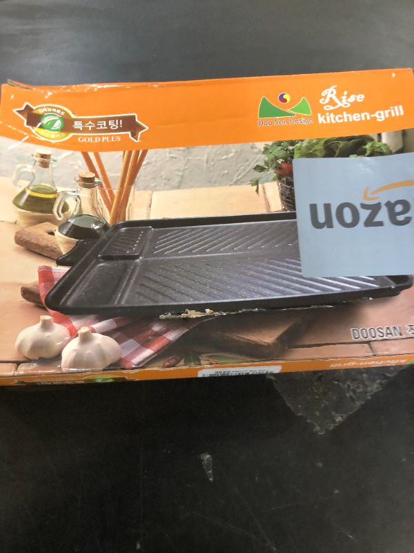 Photo 1 of CHYIR Korean-Style Non-Stick Smokeless Rectangular Grill Pan Baking Tray Barbecue Plate for Indoor Outdoor BBQ
