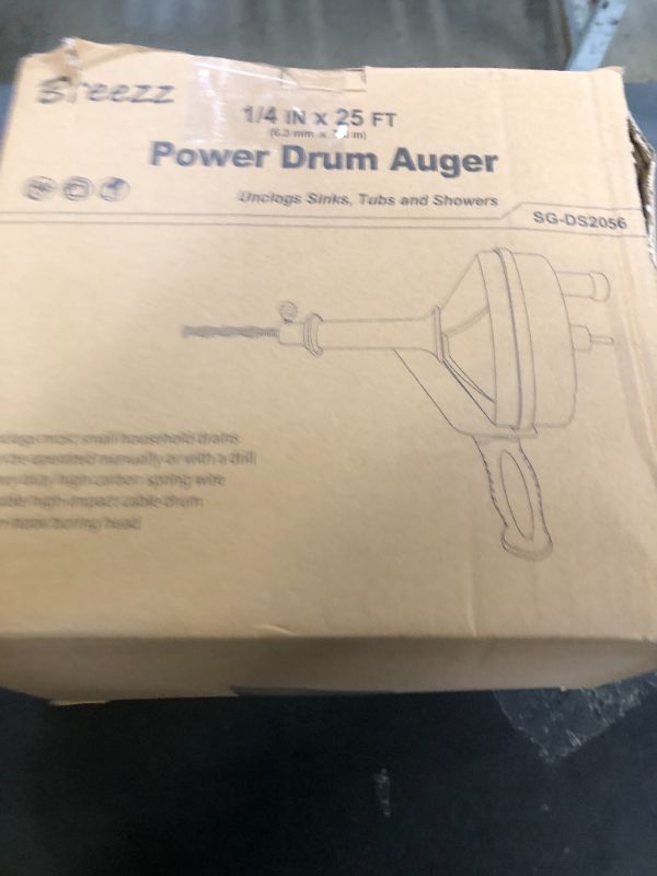 Photo 1 of Drain Auger, Clog Remover with Drill Adapter, 25 Feet Flexible Plumbing Snake Use Manually or Powered for Kitchen,Bathrom and Shower Sink, Comes with Gloves (orange)