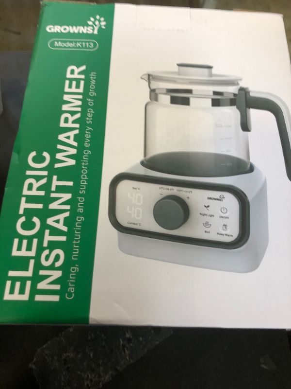 Photo 1 of Baby Instant Warmer, Glass Water Boiler with Accurate Temperature Control for Formula, Coffee and Tea, 1.3 Liter Electric Kettle with LCD Display and Timer