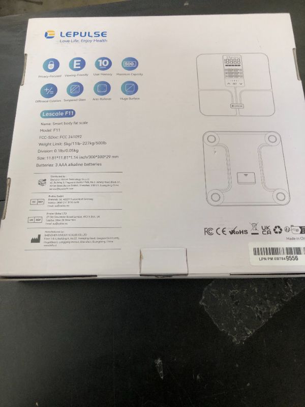 Photo 1 of Lepulse Body Fat Scale No APP, 500lb Smart Scale for Body Weight BMI Body Fat Muscle Mass with 5.44" Large Display, Most Accurate Weight Scale, Bathroom Digital Scale with 8 Body Composition Analysis