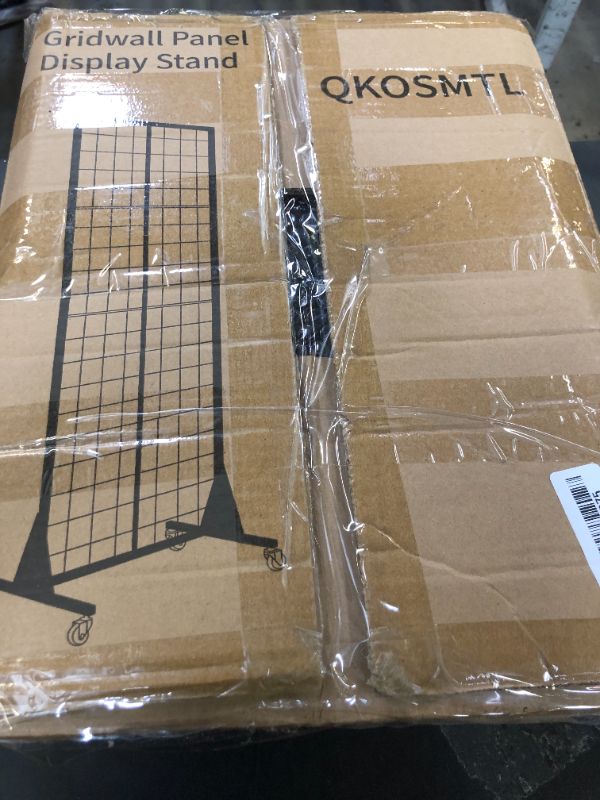 Photo 1 of QKOSMTL Gridwall Panel Display Stand, 2'x5.5' Heavy Duty Floor Standing Rack with Detachable Girdwall, Movable Silent Wheel, Easy to Transport, Ideal for Retail & Craft Fairs