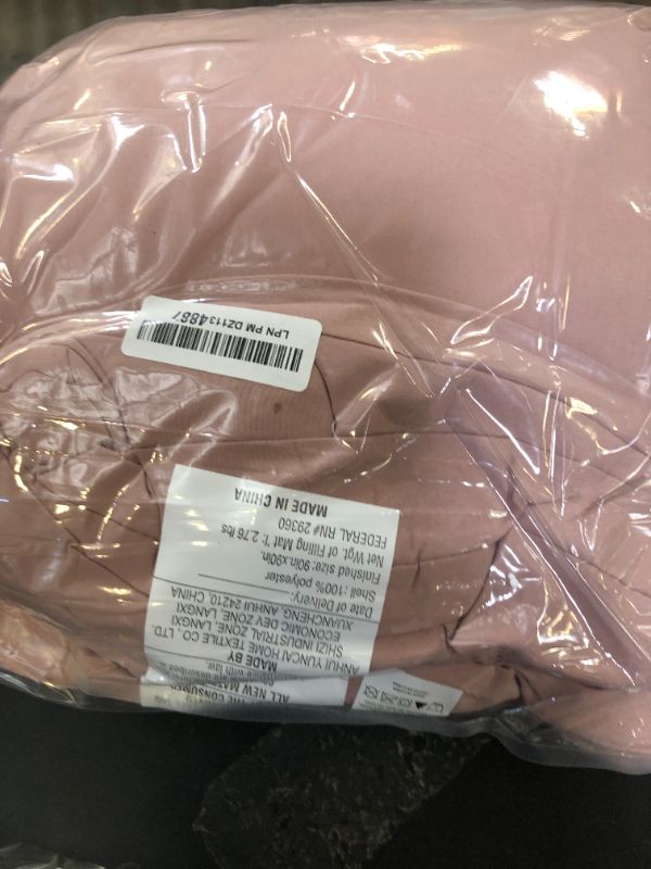 Photo 1 of WRENSONGE Queen Comforter Set - 3 Pieces Dusty Pink Comforter Prewashed Soft Lightweight for All Seasons,Fluffy Down Alternative Comforters Queen Size with 2 Pillow Shams