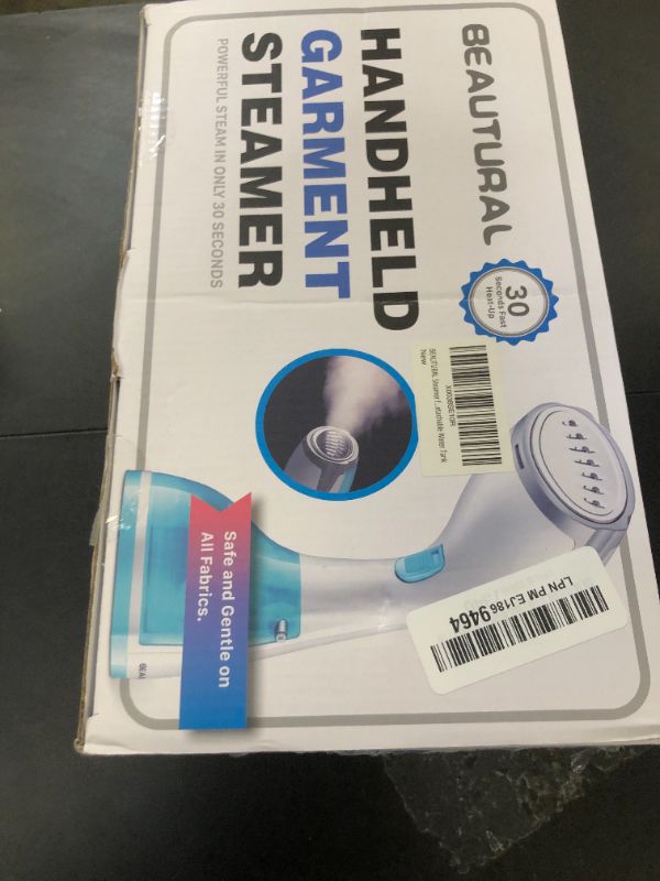 Photo 1 of BEAUTURAL Steamer for Clothes, Portable Handheld Garment Fabric Wrinkles Remover, 30-Second Fast Heat-up, Auto-Off, Large Detachable Water Tank