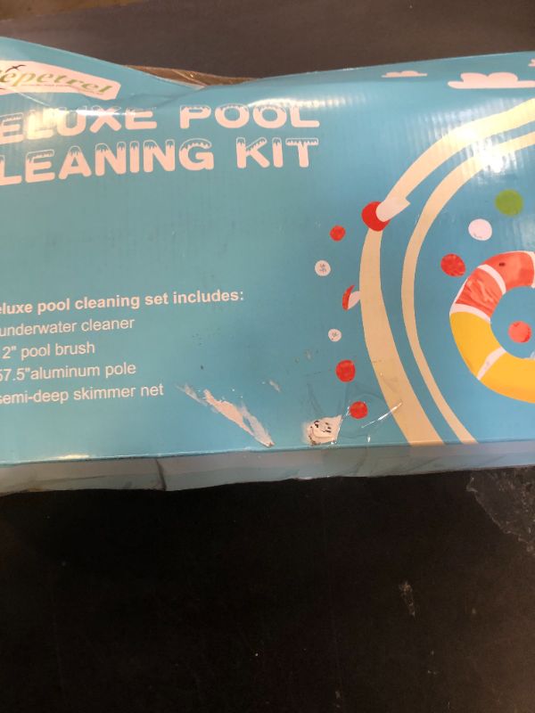 Photo 1 of Sepetrel Deluxe Swimming Pool Cleaning Kit with Spa Jet Vacuum Cleaner,Brush, Semi-deep Skimmer Net & Adjustable 57.5-inch Pole,Ideal for Cleaning Above Ground,Inflatable Pools