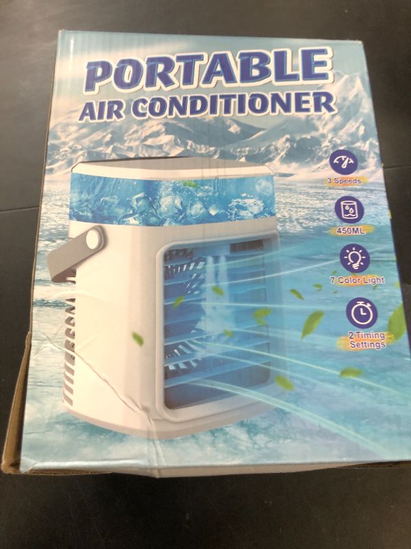 Photo 1 of Portable Air Conditioners, Instant Cooling Mini Air Conditioner 3 Wind Speeds & Humidifier Mist USB Portable AC, Personal Air Cooler with Timer, 7 Colors Light, Mini AC for Bedroom, Office and Camping