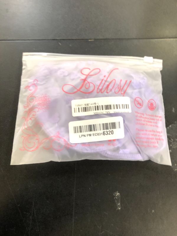 Photo 1 of Lilosy Sexy Cute Underwire Push Up Strappy Heart Embroidered Mesh Sheer Lingerie Set for Women Bachelorette See Through Bra and Panty 2 Piece Light Purple Large